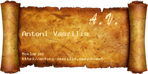 Antoni Vaszilia névjegykártya